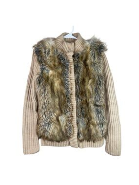Michael Michael Kors Wool Faux Fox Fur Jacket Women’s Size XS